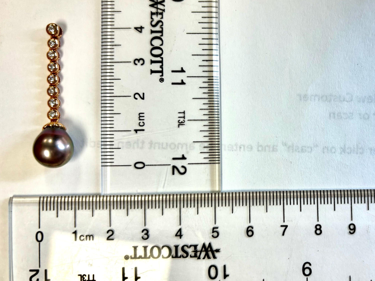 Genuine Natural Tahitian Pearl Necklace Black Pearl Pendant with 14K Rose Gold Diamond Necklace Birthday Gift for Her Diamond Pendant