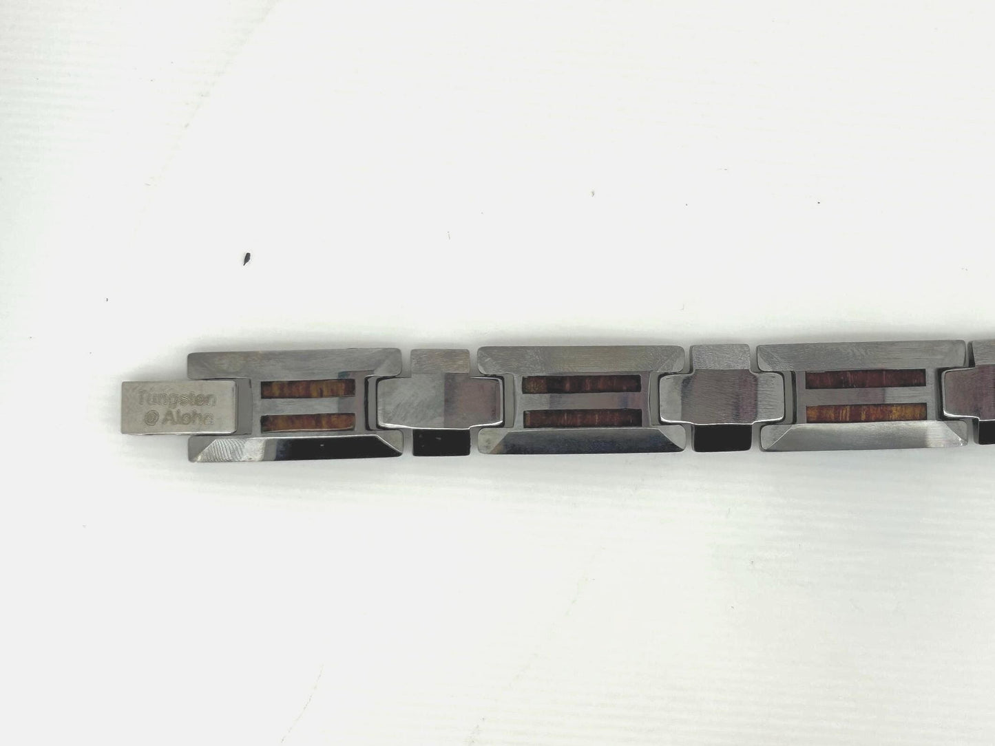 Men’s Tungsten Bracelet – Koa Wood & Abalone Combination