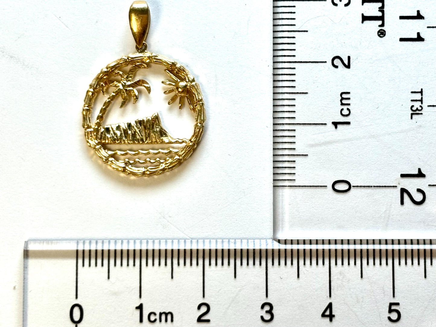 Golden Horizon Necklace - 14k Solid Gold Hawaiian Beach Necklace