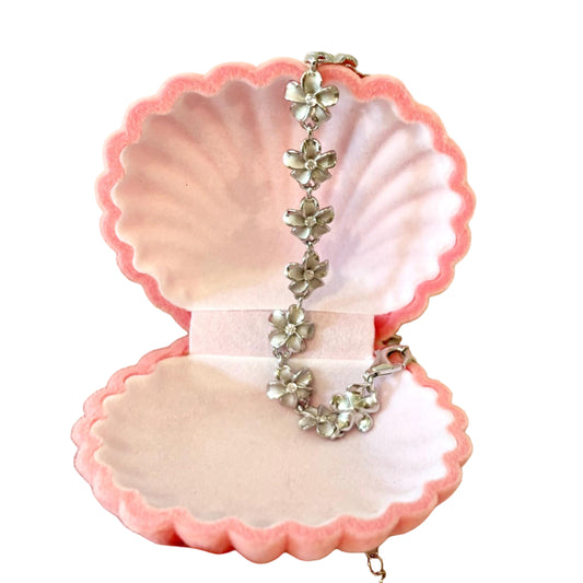 Hawaiian Plumeria Flower Bracelet Hawaiian Bracelet 925 Sterling Silver Tarnish Free - Birthday Gift for Her Gift for Mom Dainty Bracelet