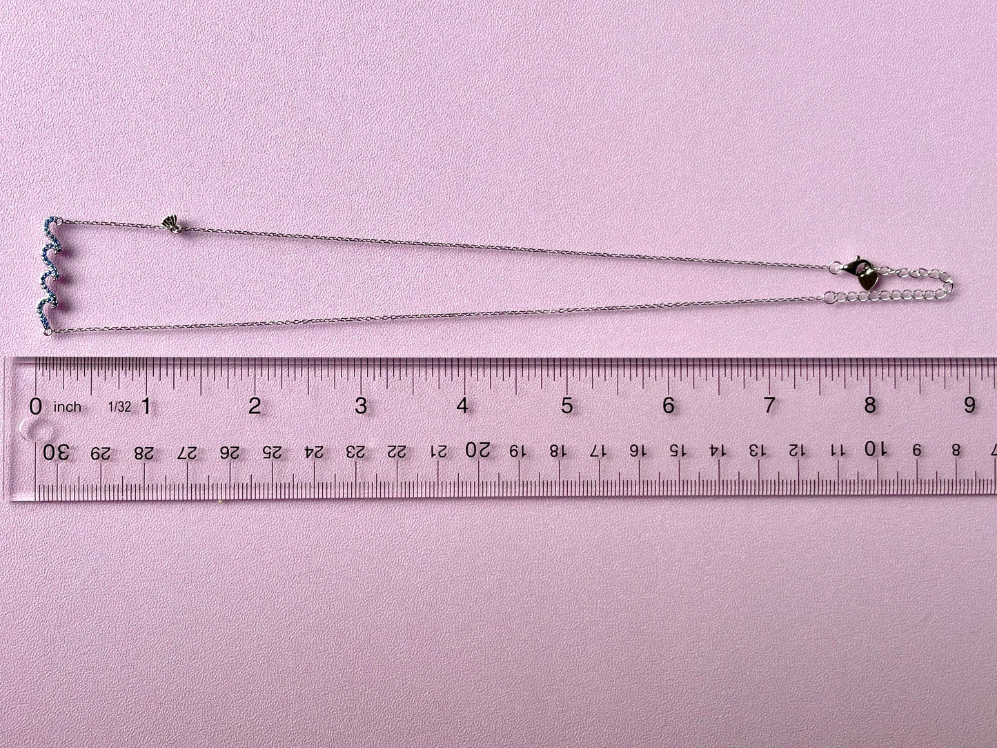 Hawaiian Blue Wave Necklace with Shell Charm