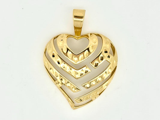 14K Solid Gold Aloha Heart Pendant Heart Necklace Aloha Necklace Aloha Pendant  Fine Jewelry, Gift for Her, Dainty Gold Necklace Christmas