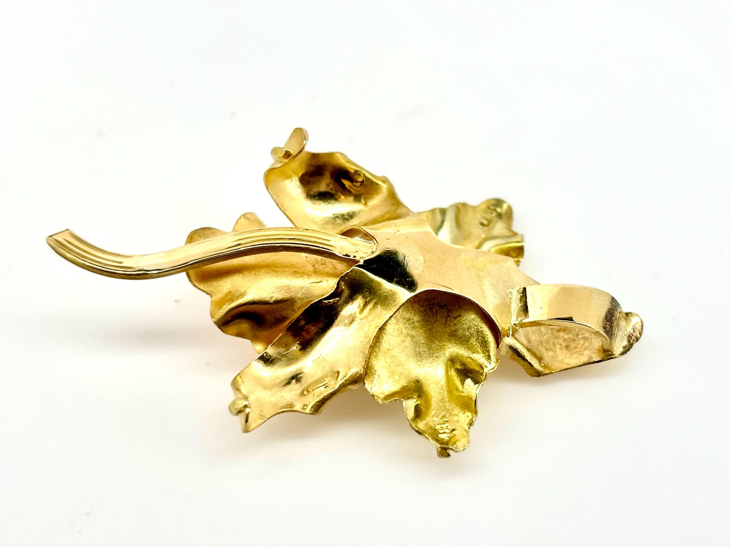 14K Solid Gold Orchid Pendant Flower Pendant Orchid Necklace Gold Pendant Birthday Gift for her Gift for Mom Flower Necklace Pearl Orchid