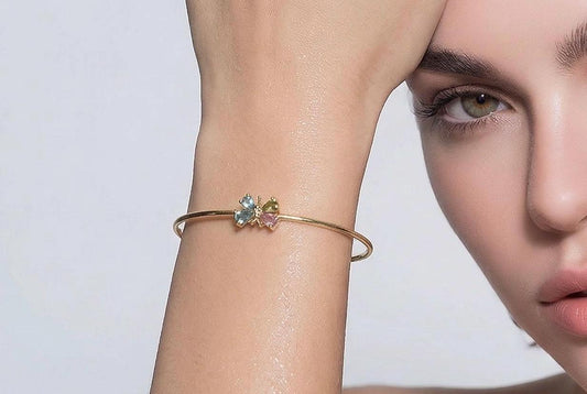 Butterfly Bracelet – Adjustable Gold Plated Stackable Stainless Steel Jewelry