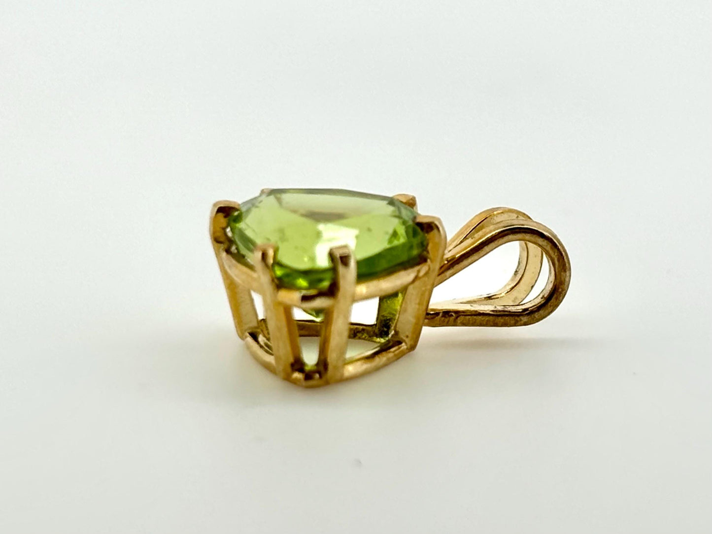 14K Solid Gold Peridot Pendant Hawaiian Diamond Peles Tears Birthday Gift for Her Gift For Mom Gold Necklace Peridot Necklace Green Pendant