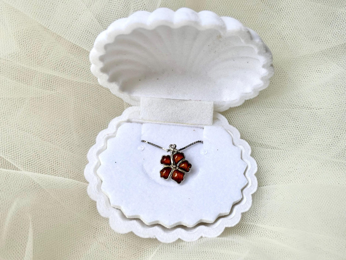 Hibiscus Koa Wood Necklace, 925 Sterling Silver, Gift Ready, hawaii, chain, flower – handmade Hawaiian jewelry, Island Goddess Jewelry