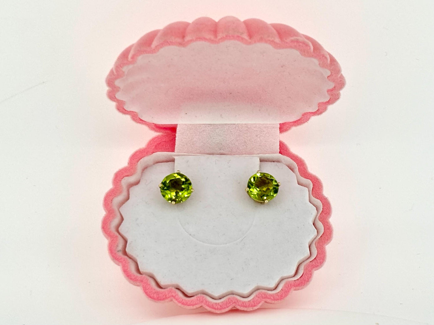 Pele’s Tears Peridot Stud Earring – 14k Solid Gold Studs