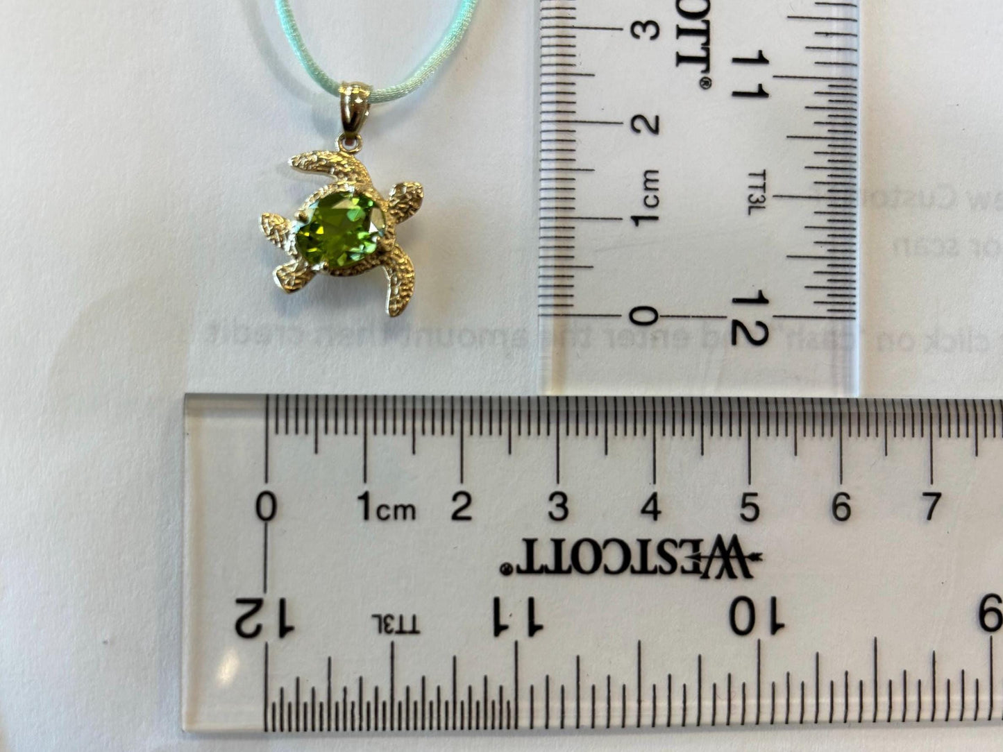 14K Gold Turtle Pendant Peridot Pendant Hawaiian Diamond Peles Tears - Birthday Gift for Her Gift For Mom Turtle Necklace Peridot Necklace
