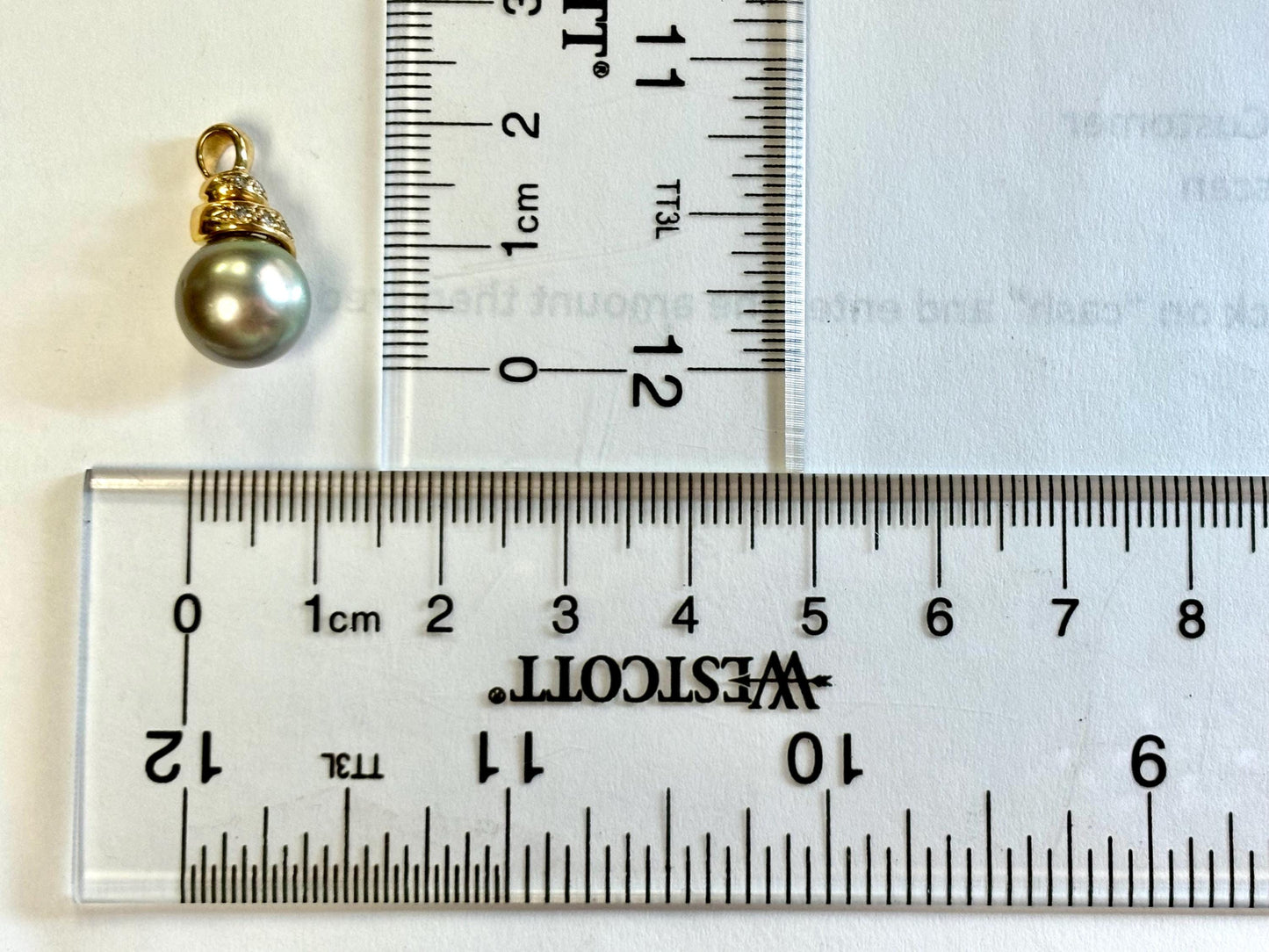 Genuine Natural Tahitian Pearl Necklace Black Pearl Pendant with 14K Gold Diamond Necklace Birthday Gift for Her Diamond Pendant