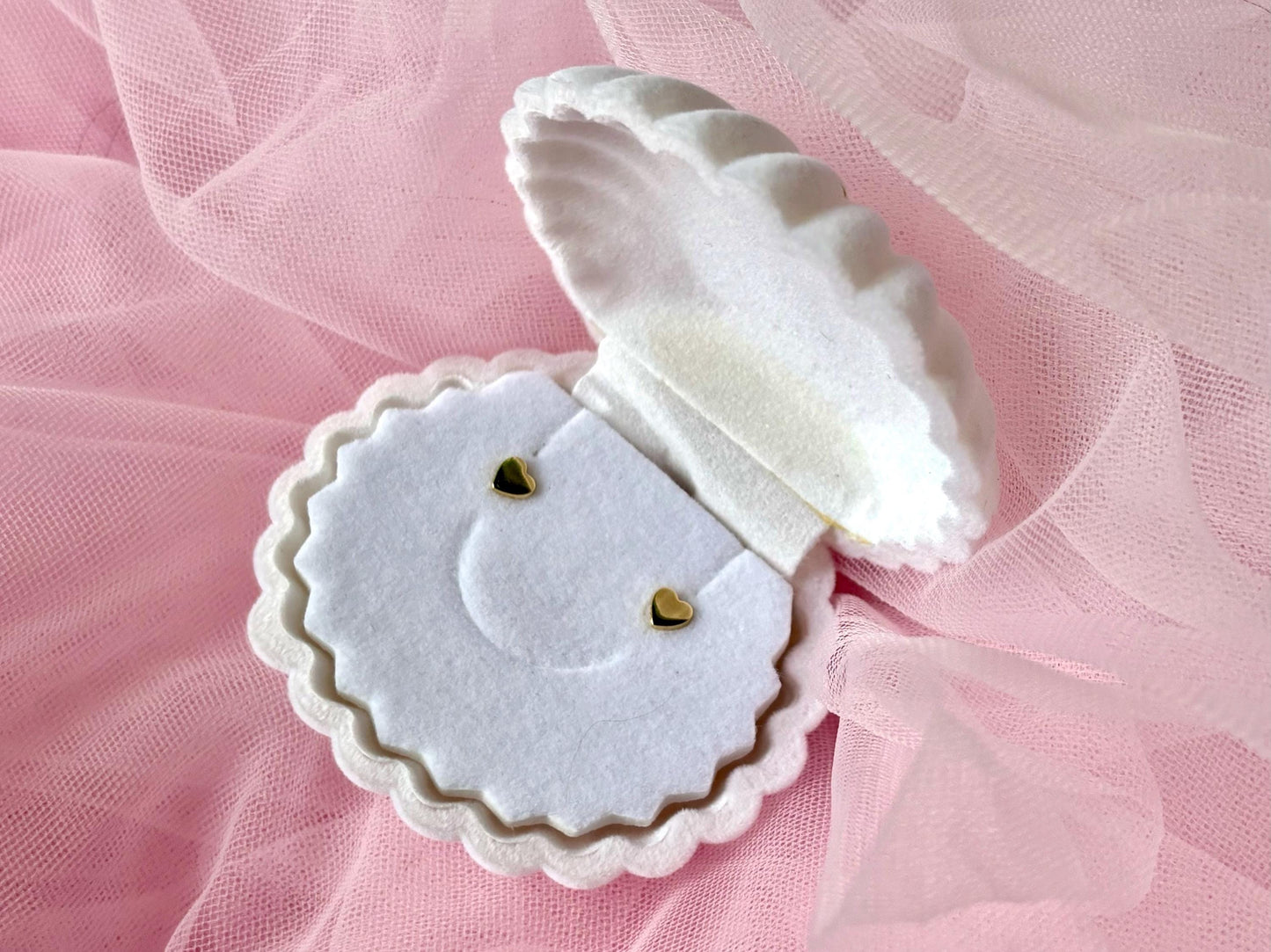 Minimalist Earrings Dainty Golden Heart Stud Heart Earrings 925 Sterling Silver 14k Gold Plated Gift for Her Gift for Girlfriend