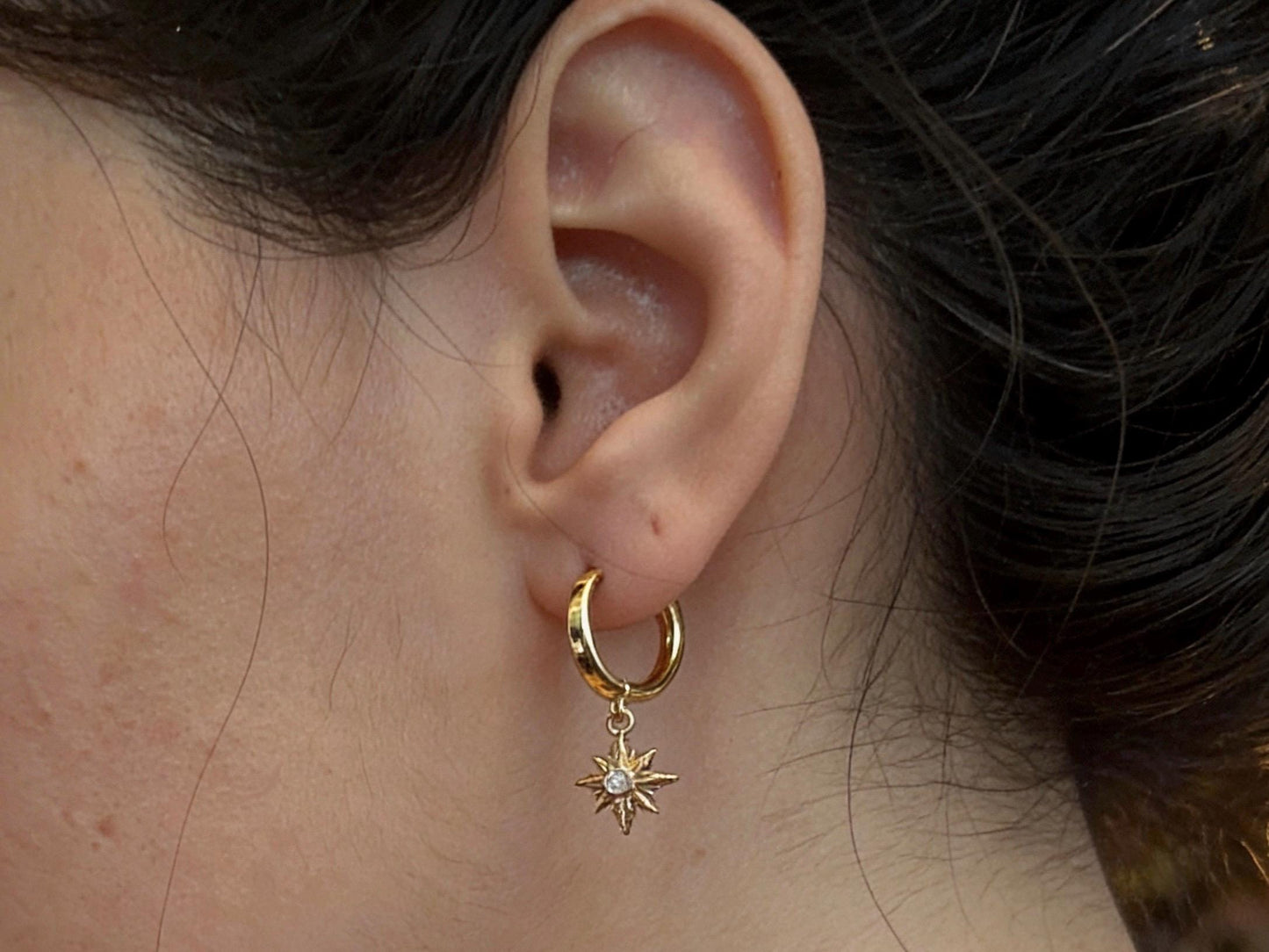 North Star Earrings – Hypoallergenic Stackable Gold Plated Star Shaped Studs | Meaningful Gift