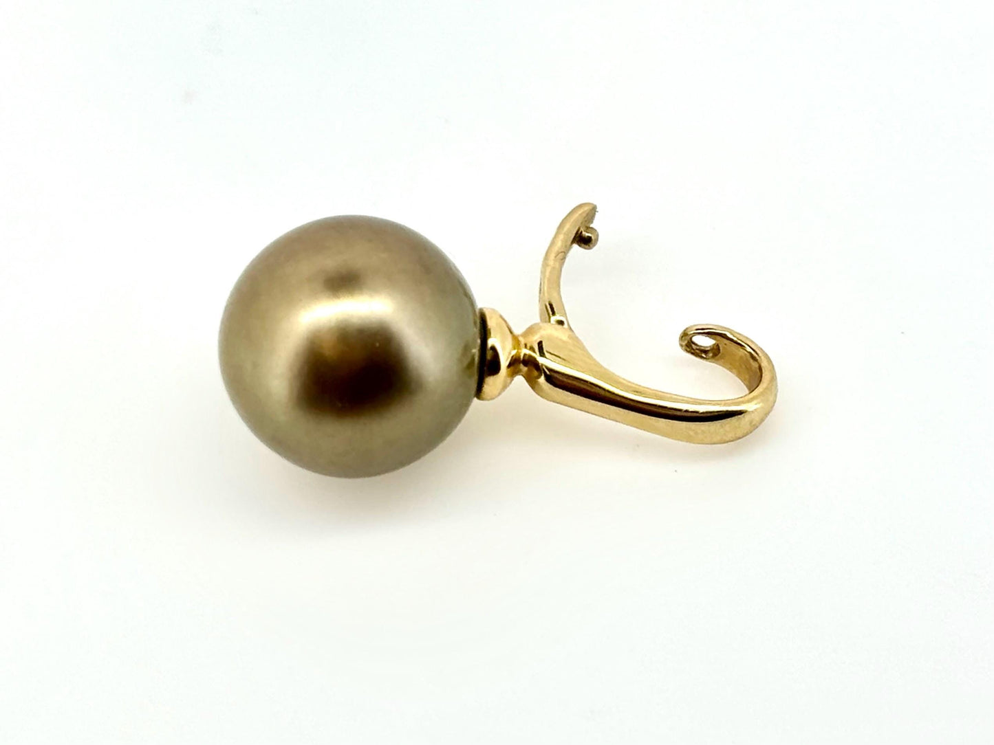 Genuine Natural Tahitian Pearl Necklace Pearl Pendant with 14K Gold Enhancer Black Pearl Necklace Birthday Gift for Her Gift for Mom