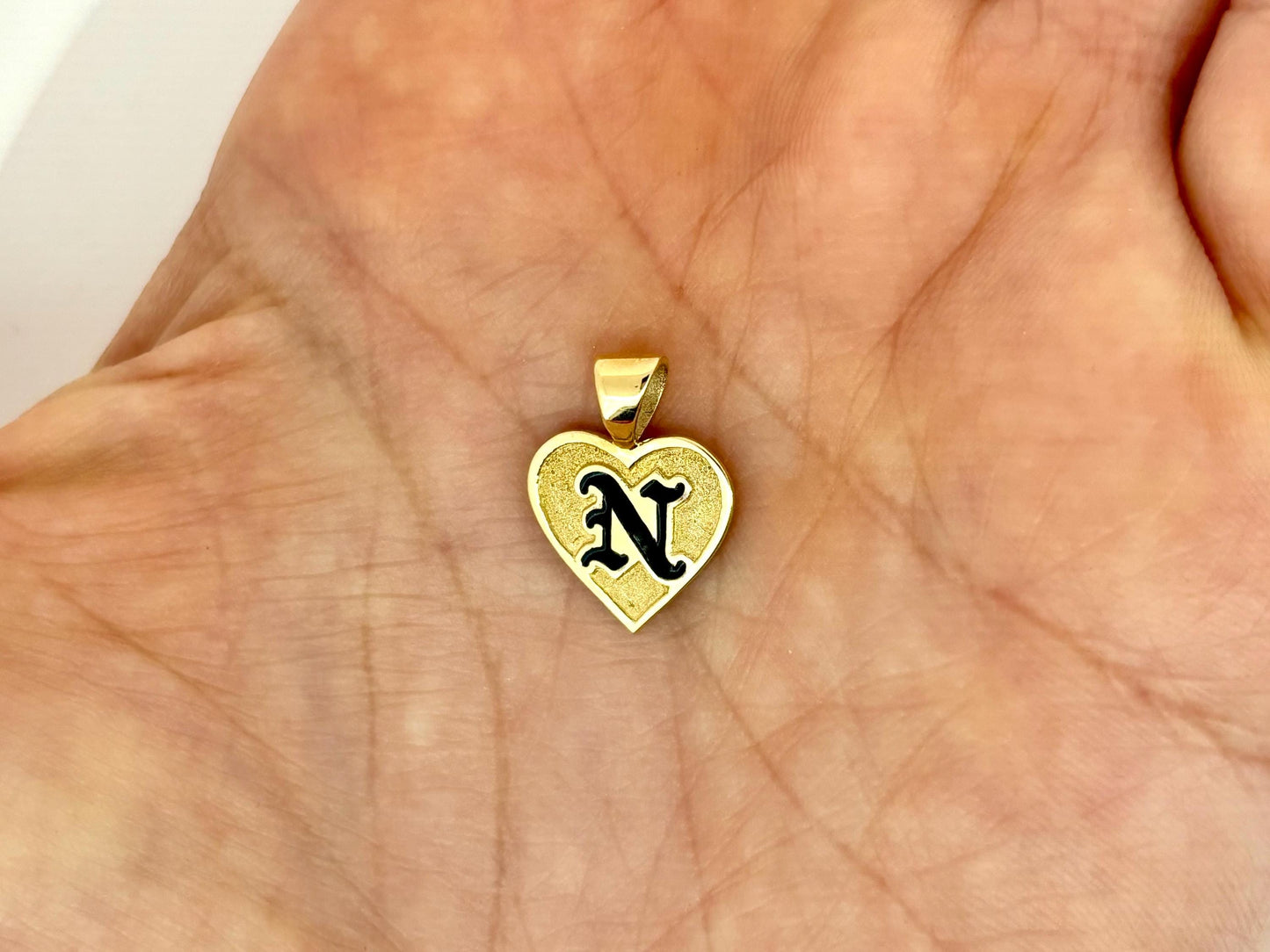 14K Solid Gold Letter Pendant Heart Pendant Hawaiian Necklace Gold Pendant Birthday Gift for her Gift for Mom Name Necklace