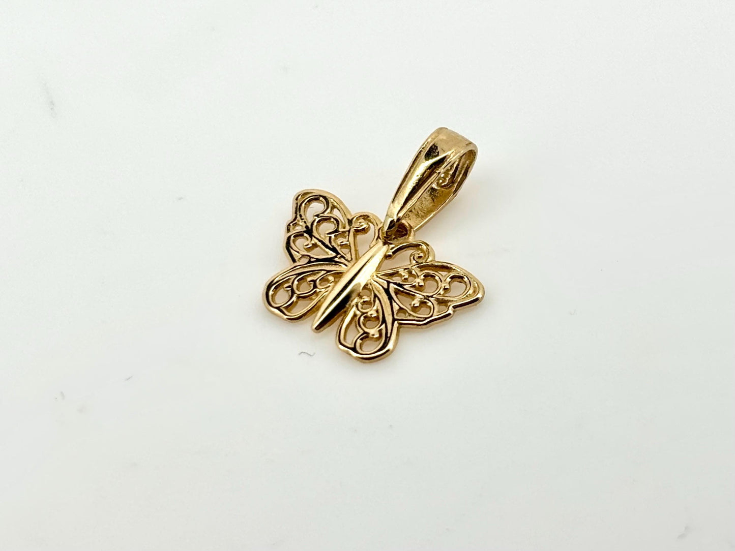 14K Yellow Gold Butterfly Pendant, Butterfly Necklace Dainty Necklace Pendant Birthday Gift For Her For mom Anniversary Gift Christmas Gift