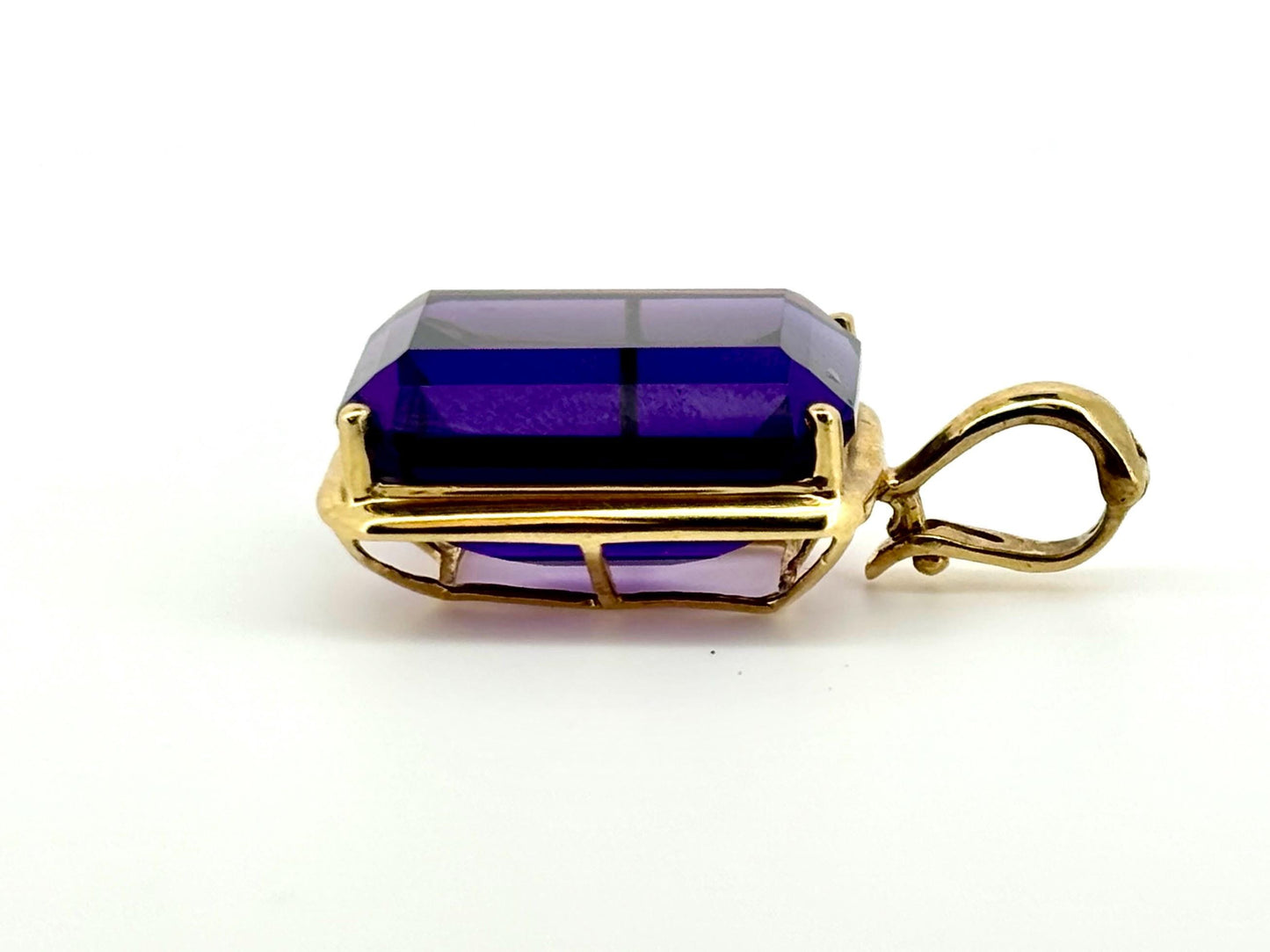 14k Yellow Gold Amethyst Pendant, February Birthstone, Amethyst Necklace, Gift For Her, Gift For Mom, Amethyst Enhancer, Calming Stone