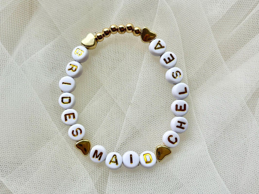 Custom Name BridesMaid Bracelet Gifts for Bridesmaid Maid of Honor Wedding Gifts Gold Bracelet Dainty Bride Bracelet Best Friends Bracelet
