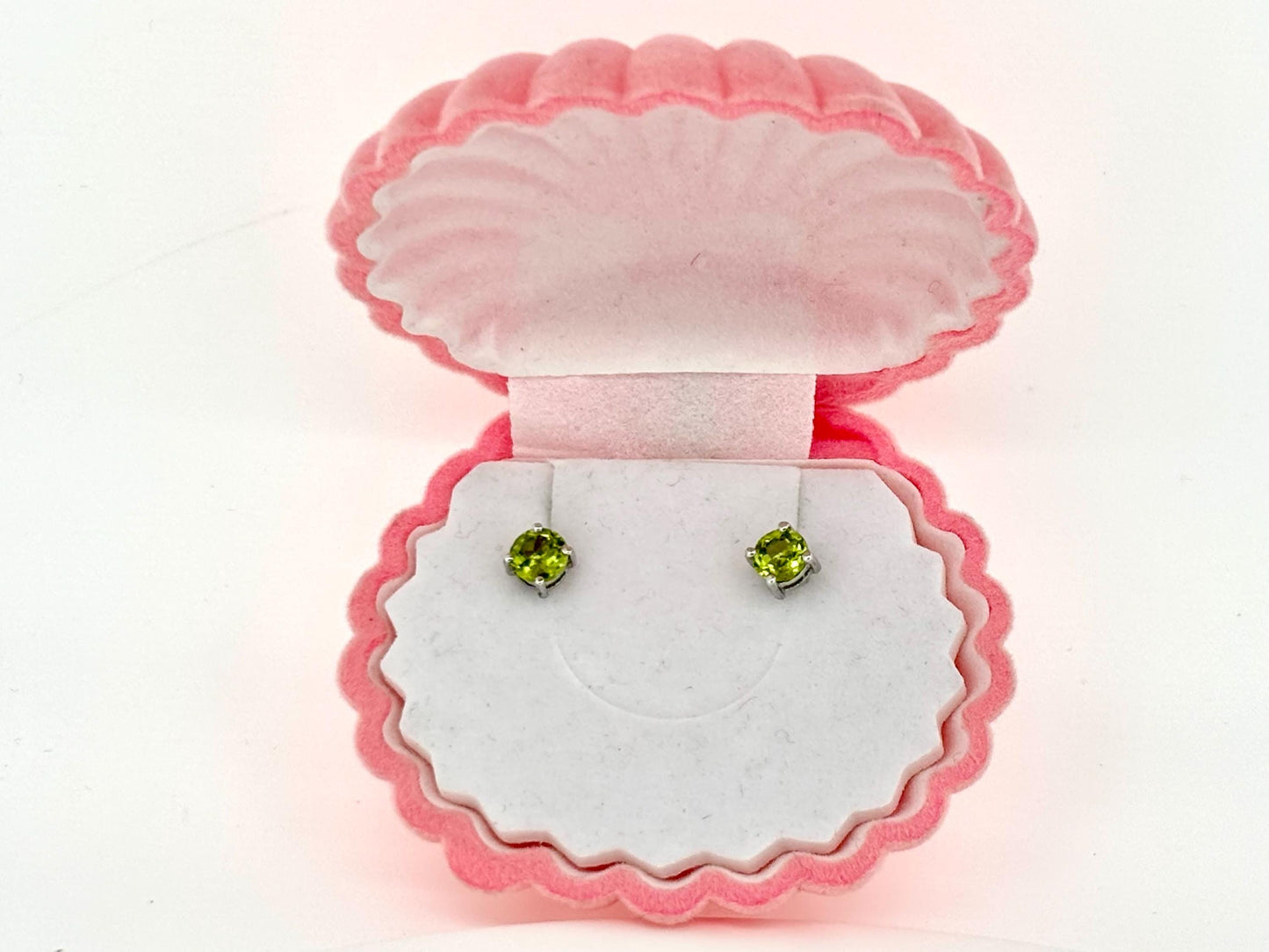 14K Solid Gold Earrings Peridot Earrings Hawaiian Diamond Peles Tears - Birthday Gift for Her Gift For Mom Peridot Studs Green Earrings