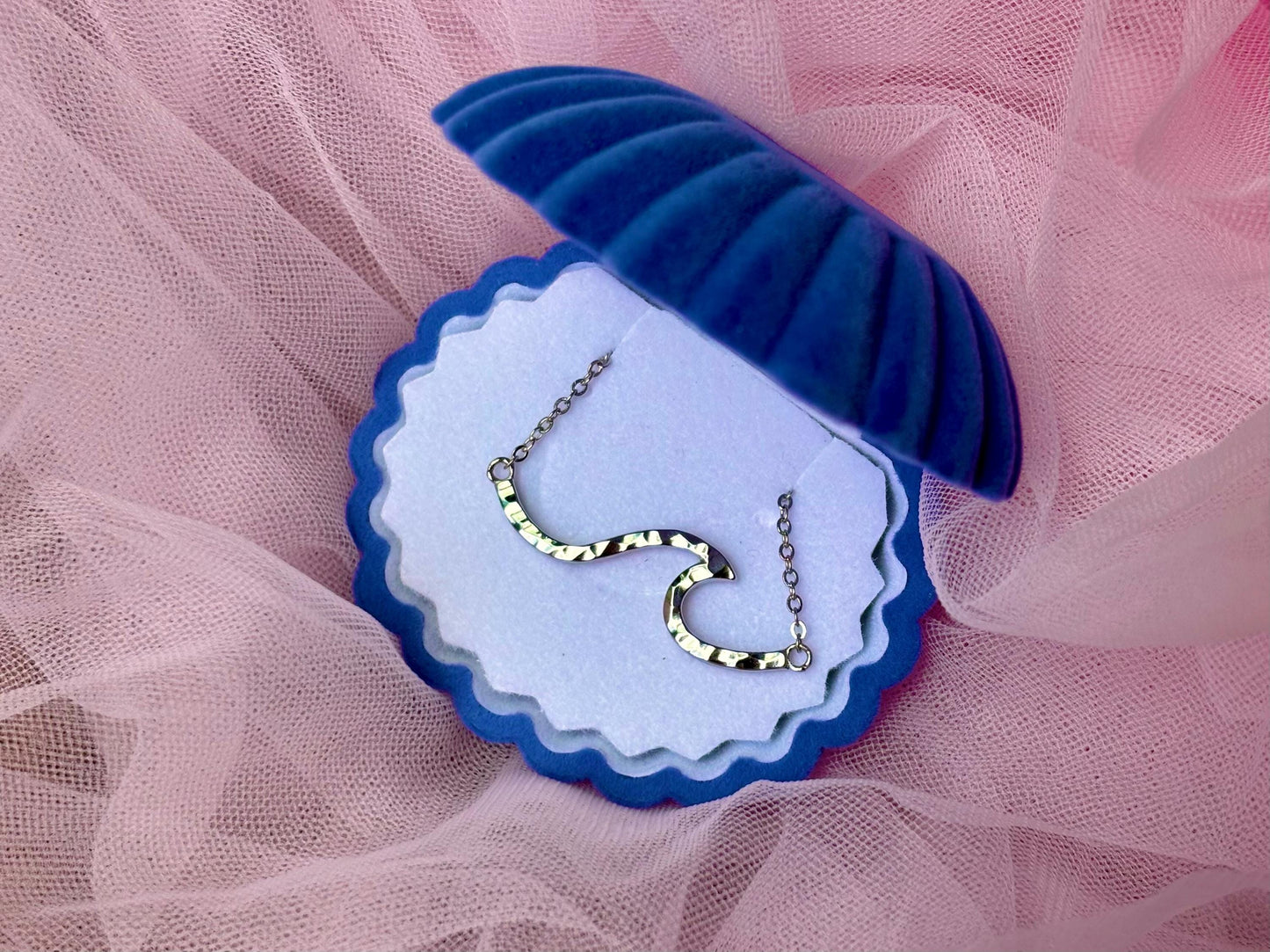 Hawaiian Wave Necklace 925 Sterling Silver Tarnish Free Gift for Her, Oceanlover, Surfer Beach Jewelry Shinny Necklace Gift for Girlfriend