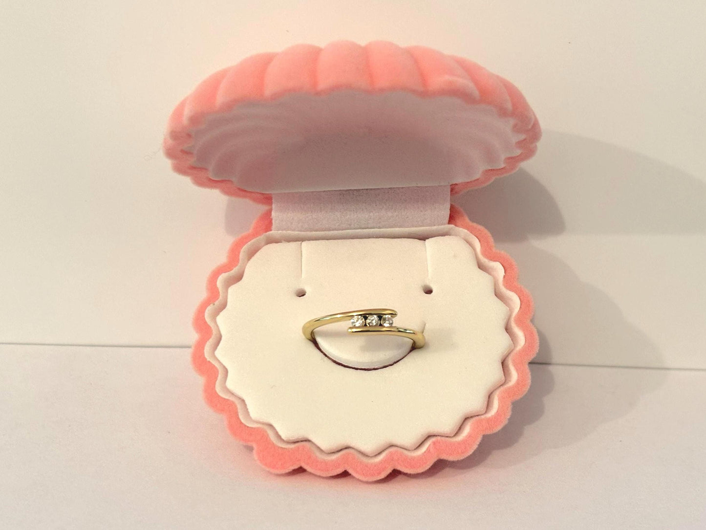 3 Stone Ring – Adjustable Gold Plated Stackable Ring With Cubic Zirconia