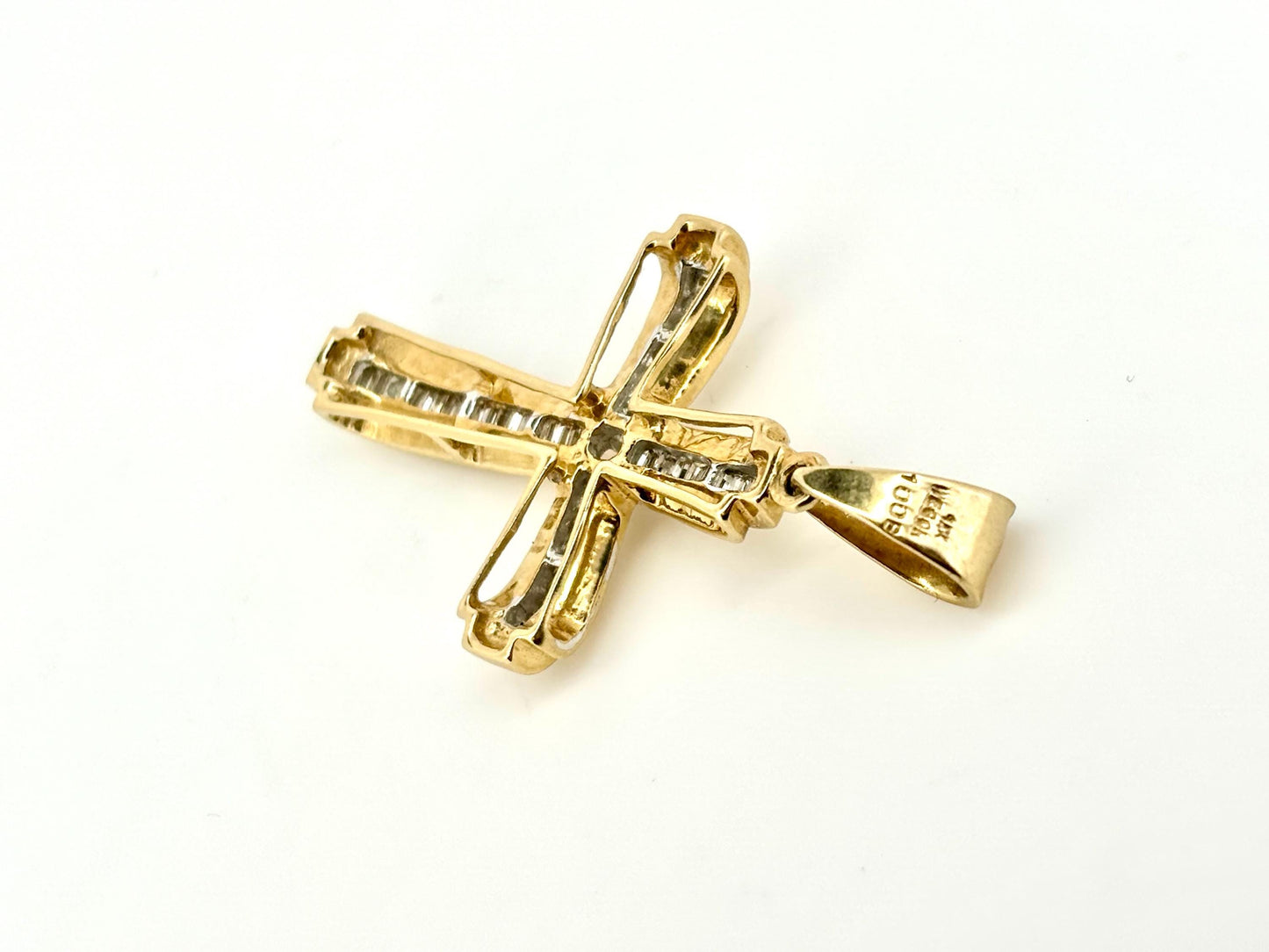 14K Solid Yellow Gold Cross Necklace Jesus Christ Pendant Diamond Cross Christian Gift for her Chritian Gift for Wife Christmas Gift