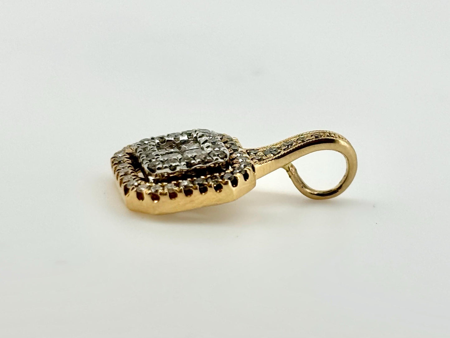 14K Yellow Gold Diamond Pendant, Dainty Diamond Necklace Charm Natural Diamonds, Gift for Her Birthday, Anniversary, Wedding jewelry