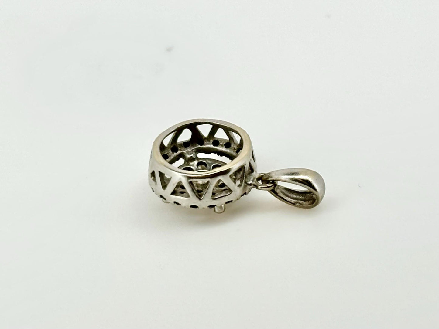 14K White Gold Black Diamond Pendant Diamond Necklace Gift for Her Natural Diamond  Anniversary Gift Birthday Gift for Mom