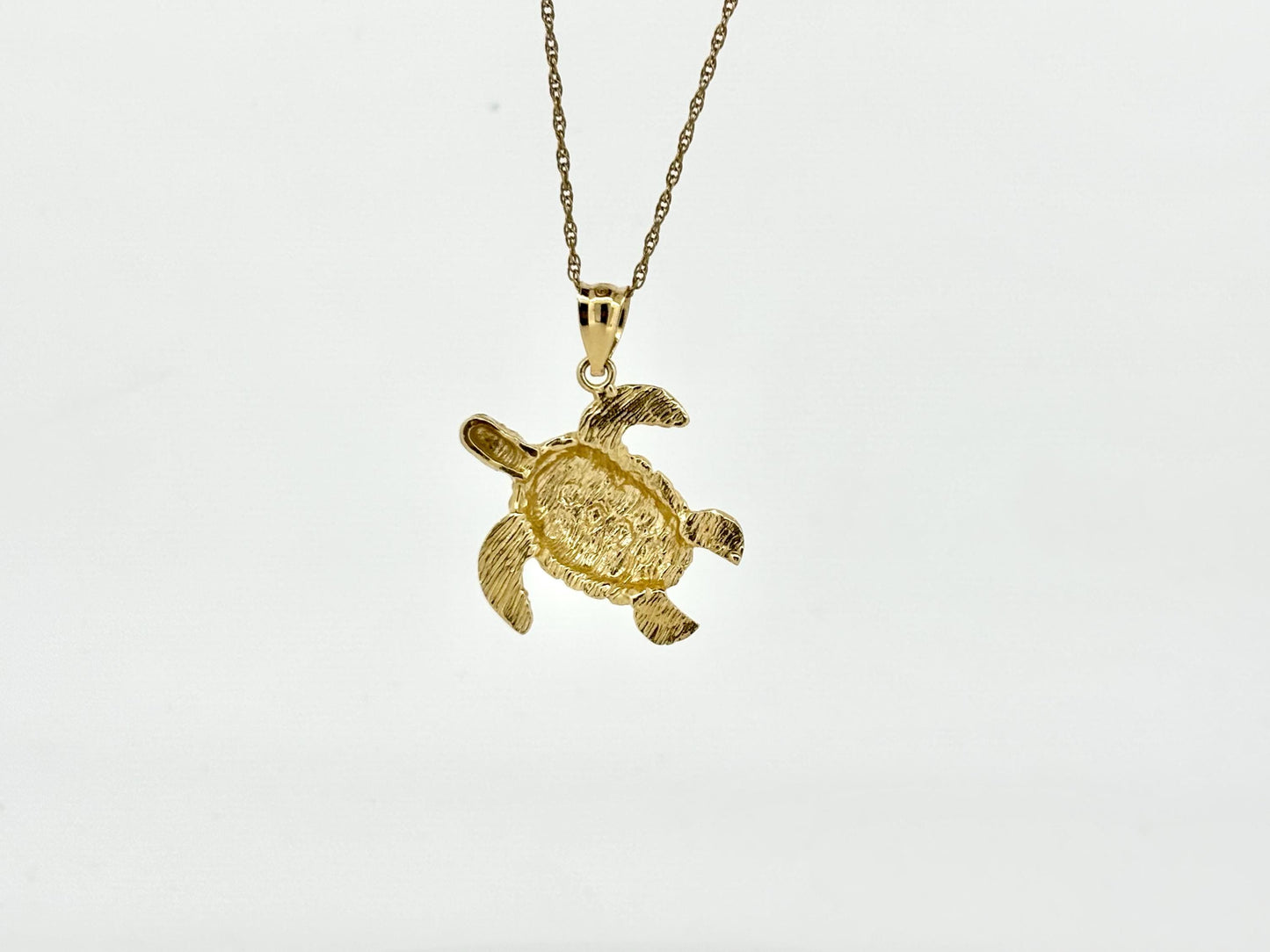 14K Solid Gold Turtle Pendant Hawaiian Turtle Honu Pendant Birthday Gift for Her Gift for Wife Gift for Girlfriend Tropical Beach Jewelry