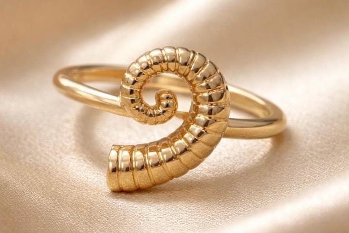 Shell Ring Adjustable – 14K Gold Plated Stainless Steel Beach Jewelry Gift