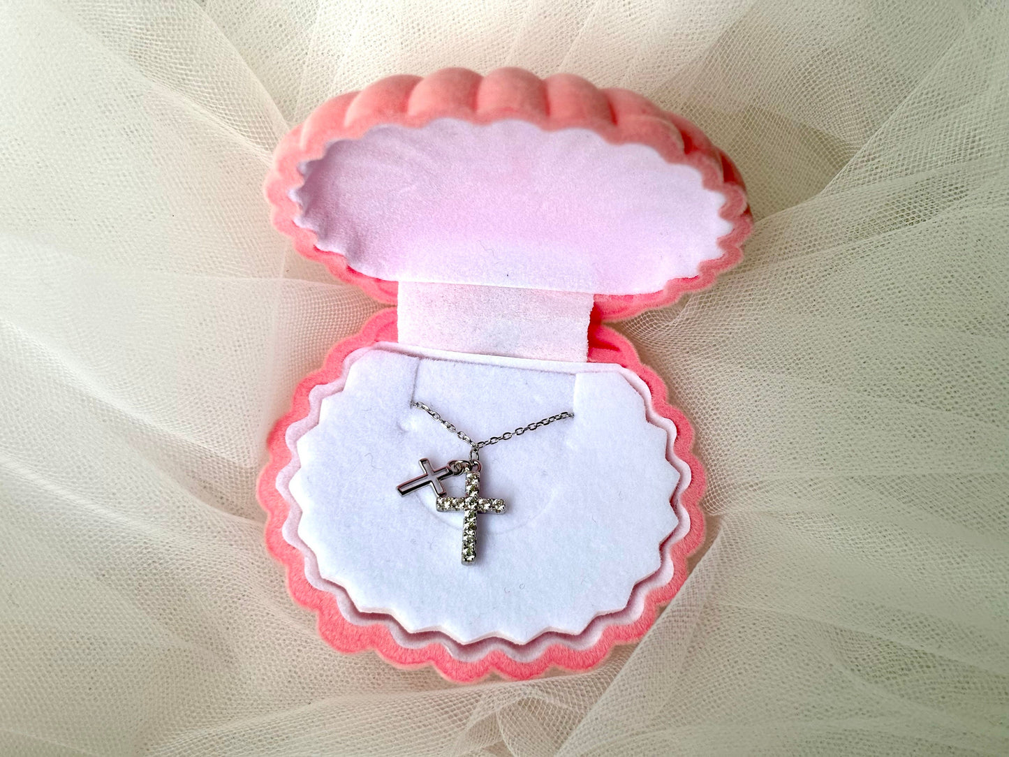 Diamond CZ Cross Necklace Tarnish Free 925 Sterling Silver with Chain, Elegant Christian Gift for her Chritian Gift Wife, Mom, Girlfriend