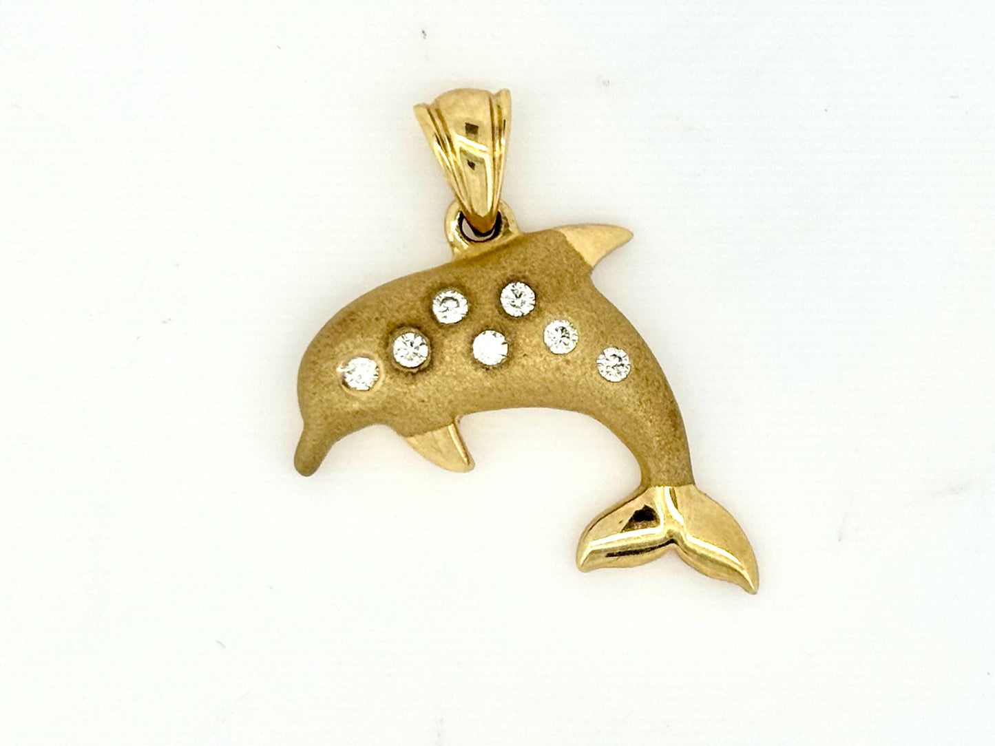 14K Solid Gold Hawaiian Dolphin Necklace, Dolphin Pendant Diamond Pendant  Sealife Birthday Gift for Her Gift for Mom, Girlfriend
