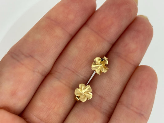 14K Solid Gold Plumeria Earrings Flower Earrings Gold Earrings Birthday Gift for her Gift for Mom Flower Studs Gold Studs Plmueria Studs