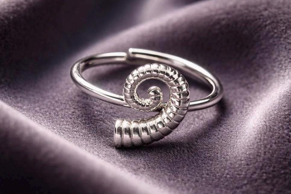 Shell Ring - Adjustable 14K Gold Plated Stainless Steel Stackable Beach Jewelry