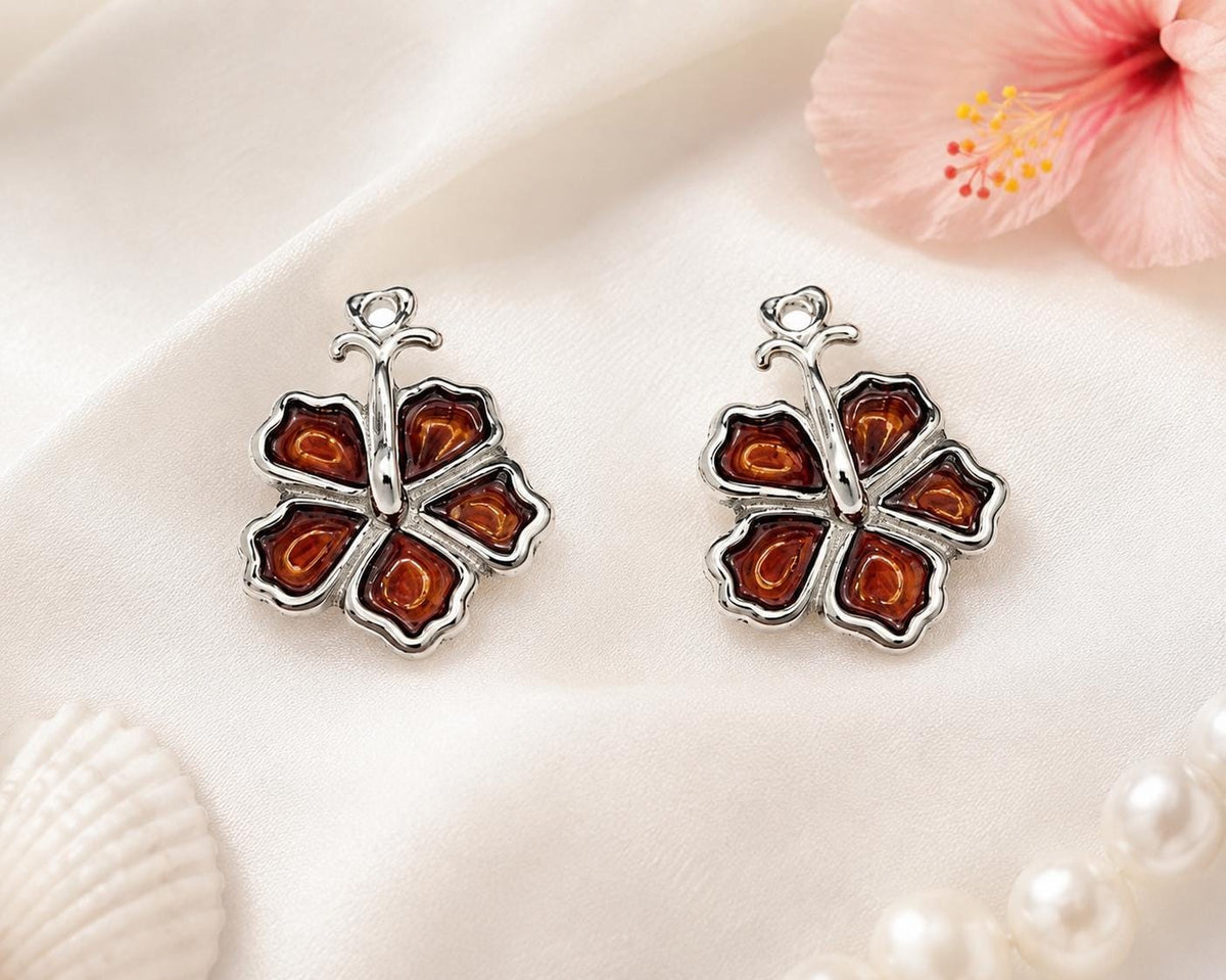 Koa Wood Hibiscus Earrings | 925 Sterling Silver Studs, Gift Box, hawaii, demi fine jewelry, flower stud earrings – handmade Hawaiian jewelry, Island Goddess Jewelry