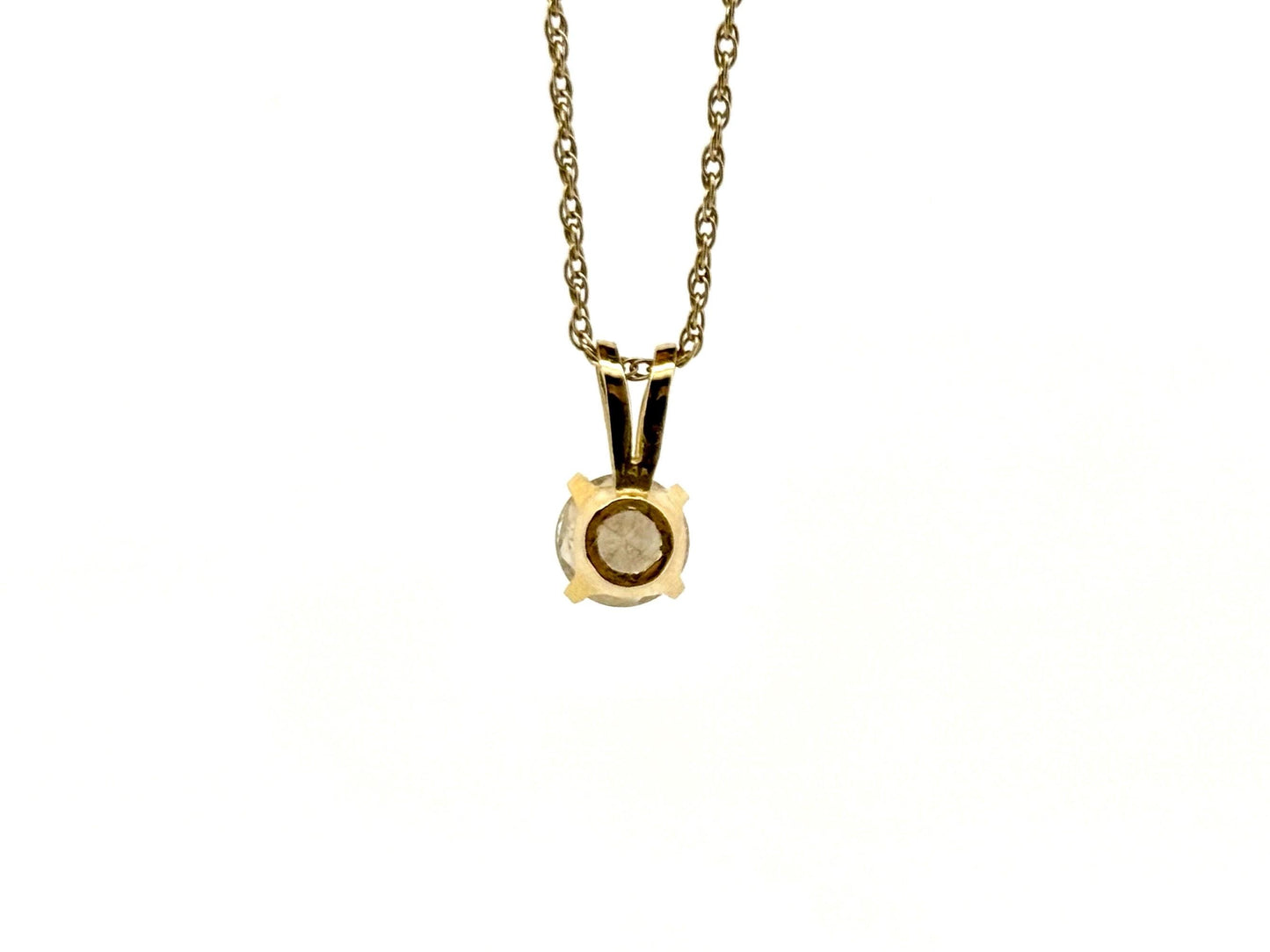 14K Yellow Gold Diamond Pendant Necklace - 0.65ct Round Solitaire Diamond Necklace Dainty Gold Pendant - Minimalist Jewelry - Gift for Her