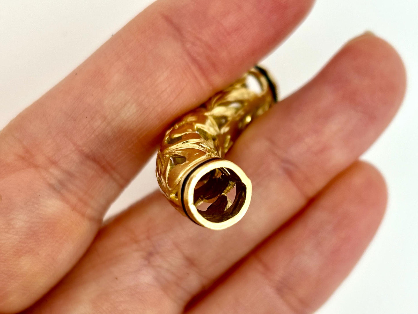 14K Solid Gold Hawaiian Barrel Pendant Flower Pendant Slider Necklace Gold Pendant Birthday Gift for her Gift for Mom Flower Puka Bead Scrol