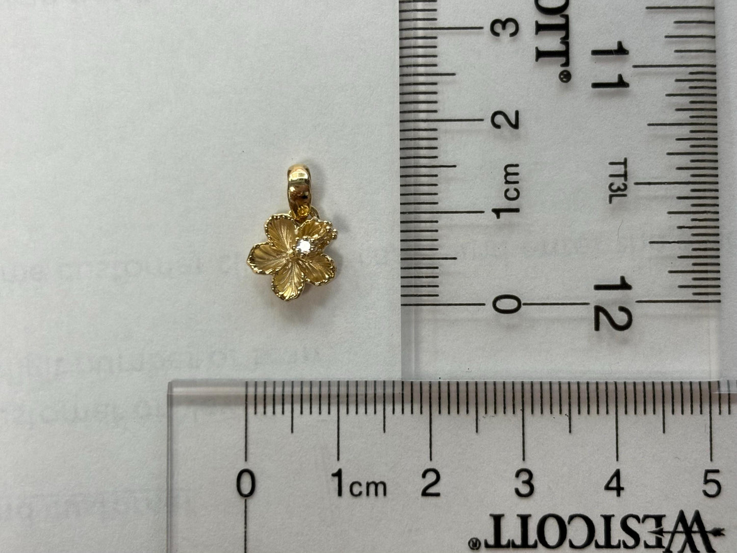 14K Solid Gold Hibiscus Pendant Flower Pendant 0.2 Ct Diamond Necklace Gold Pendant Birthday Gift for her Gift for Mom Flower Necklace
