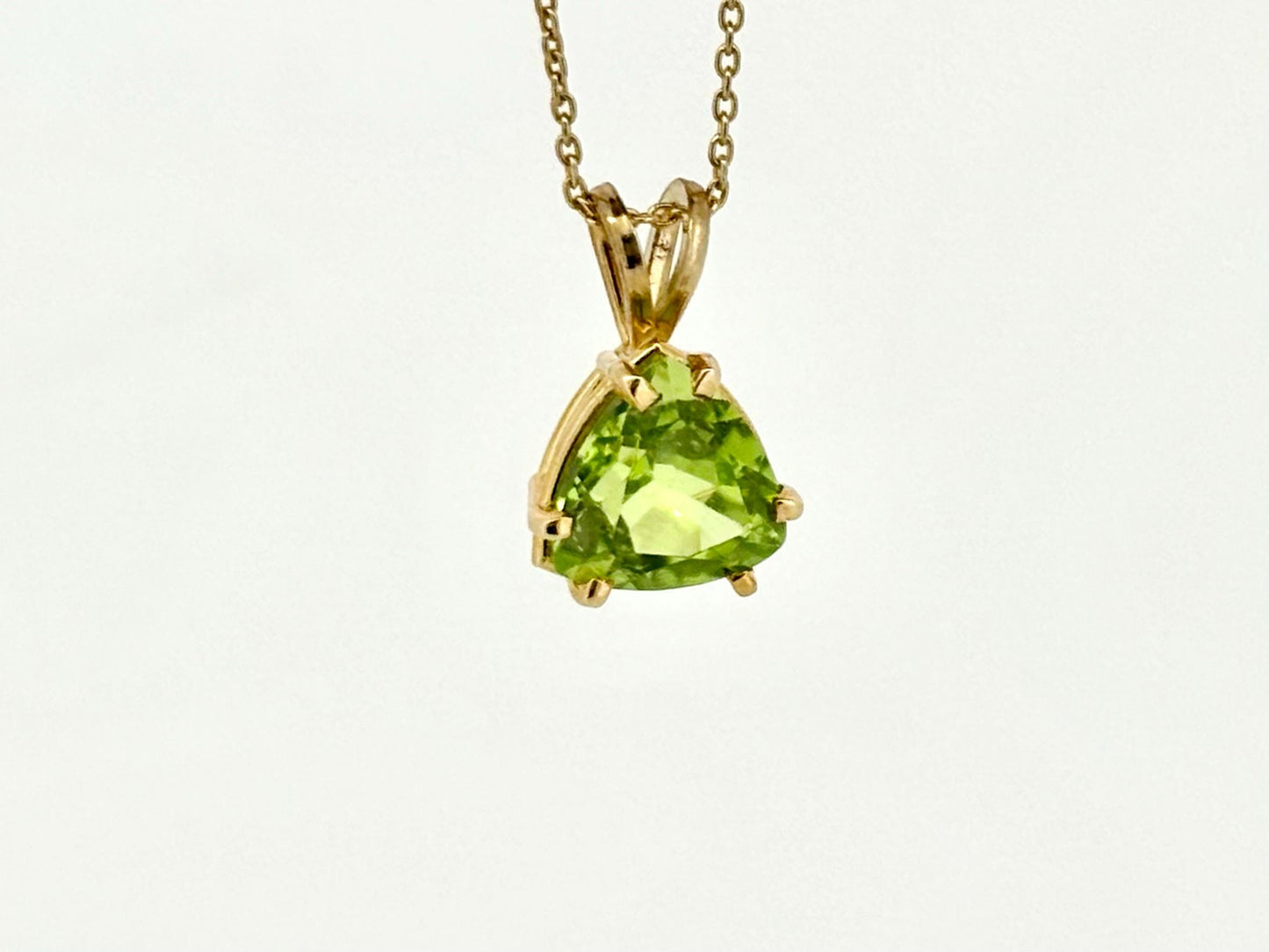 14K Solid Gold Peridot Pendant Hawaiian Diamond Peles Tears Birthday Gift for Her Gift For Mom Gold Necklace Peridot Necklace Green Pendant
