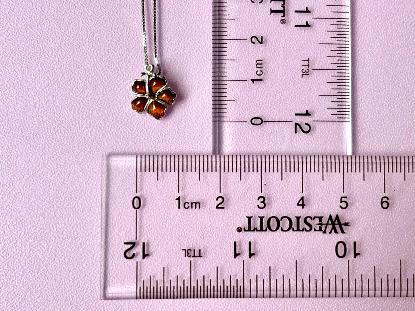 Hawaiian Hibiscus Necklace 925 Silver Necklace KOA WOOD Necklace Flower Necklace Birthday Gift for Girlfriend Gift for Her Gift for Mom