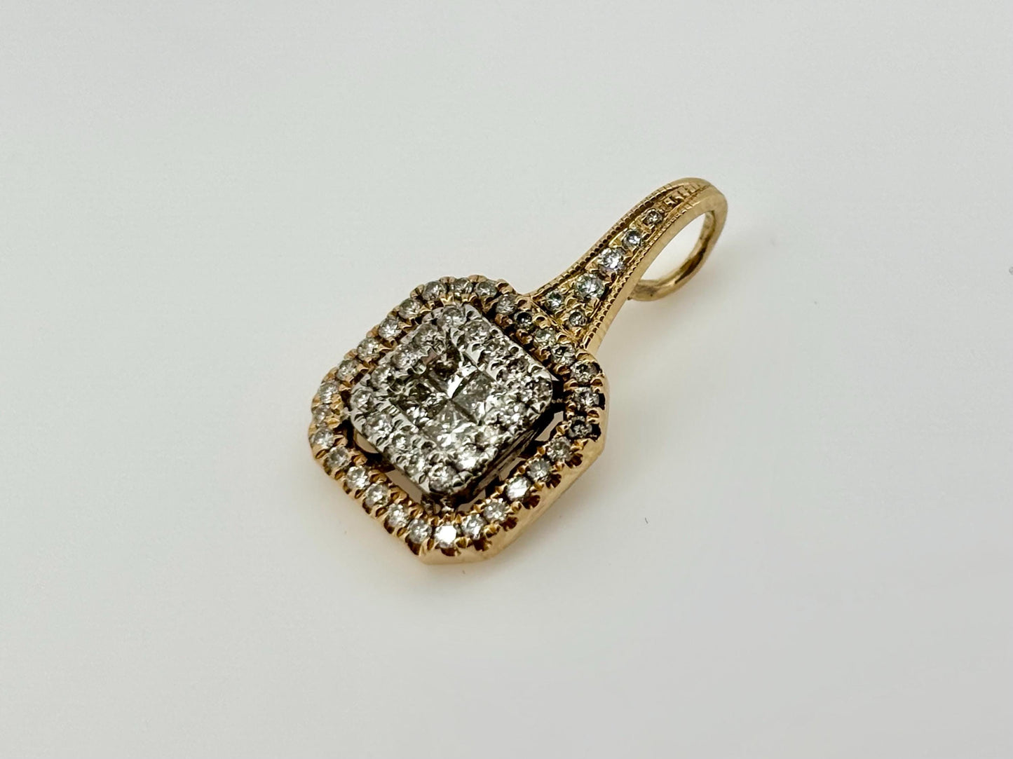 14K Yellow Gold Diamond Pendant, Dainty Diamond Necklace Charm Natural Diamonds, Gift for Her Birthday, Anniversary, Wedding jewelry