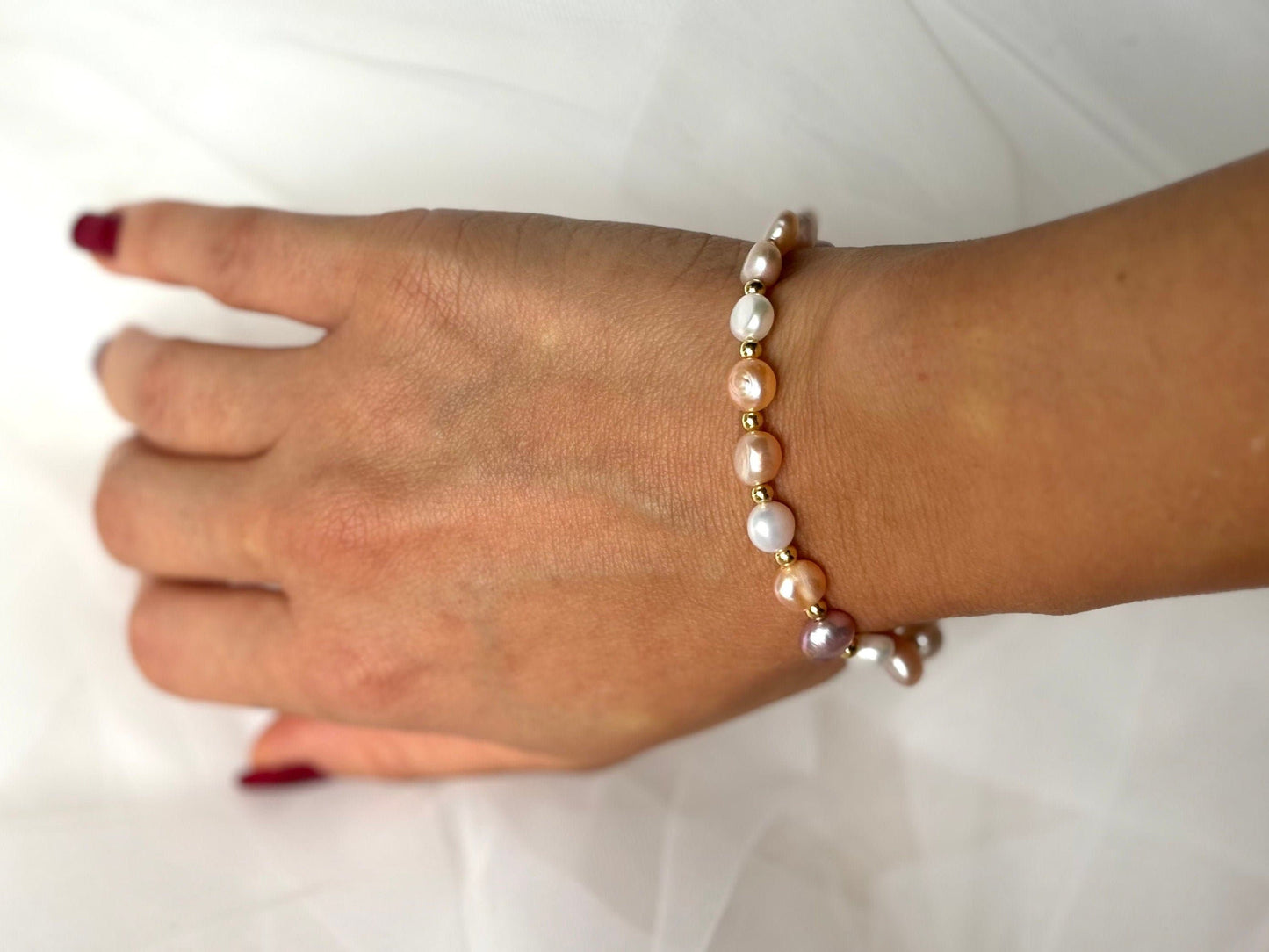 Bridesmaid Pearl Bracelet – Adjustable Copper Slider | Freshwater Wedding Jewelry Gift