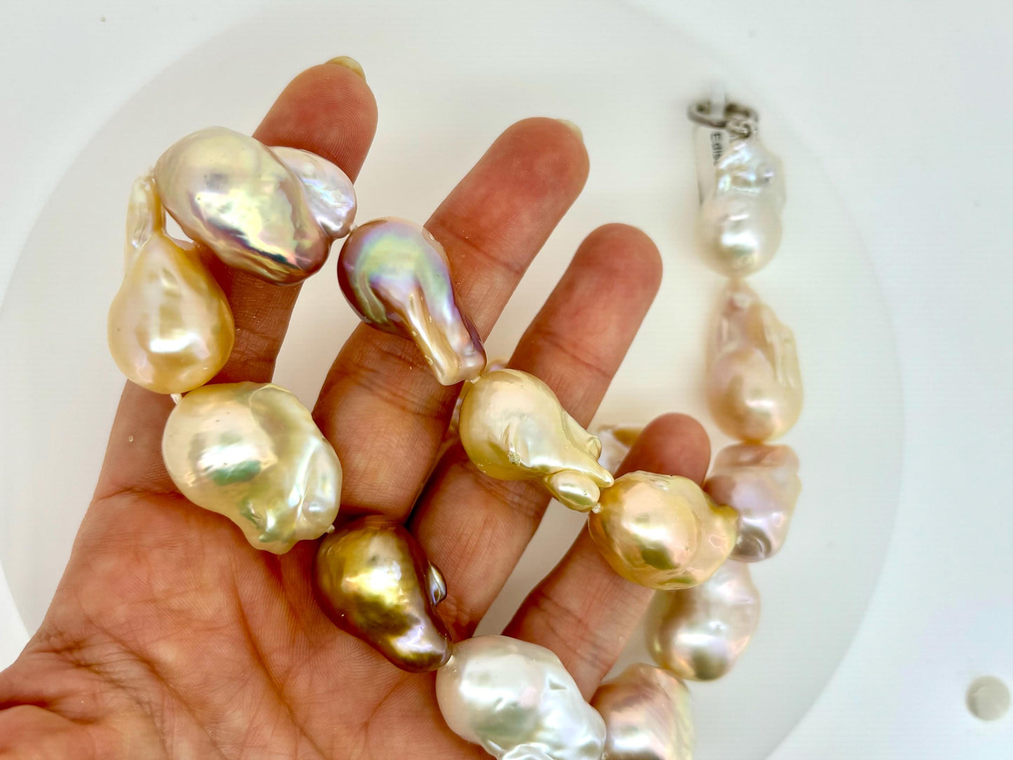 Genuine Natural Baroque Pearl Necklace 925 Sterling Silver Magnet Closure Elegant Lavender Pearl Necklace Birthday Gift for Her Gift for Mom