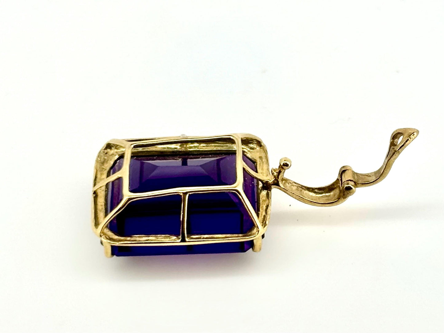 14k Yellow Gold Amethyst Pendant, February Birthstone, Amethyst Necklace, Gift For Her, Gift For Mom, Amethyst Enhancer, Calming Stone