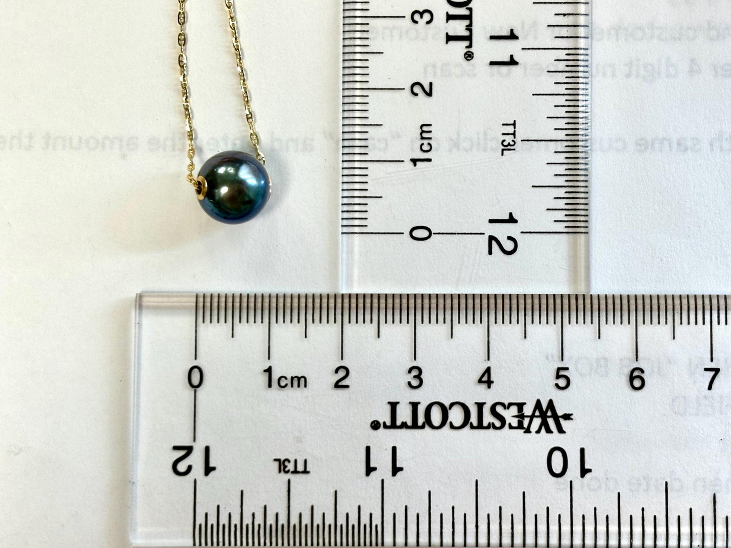Genuine Natural Tahitian Pearl Necklace Black Pearl Pendant with 14K Gold Chain Black Pearl Necklace Birthday Gift for Her Gift for Mom