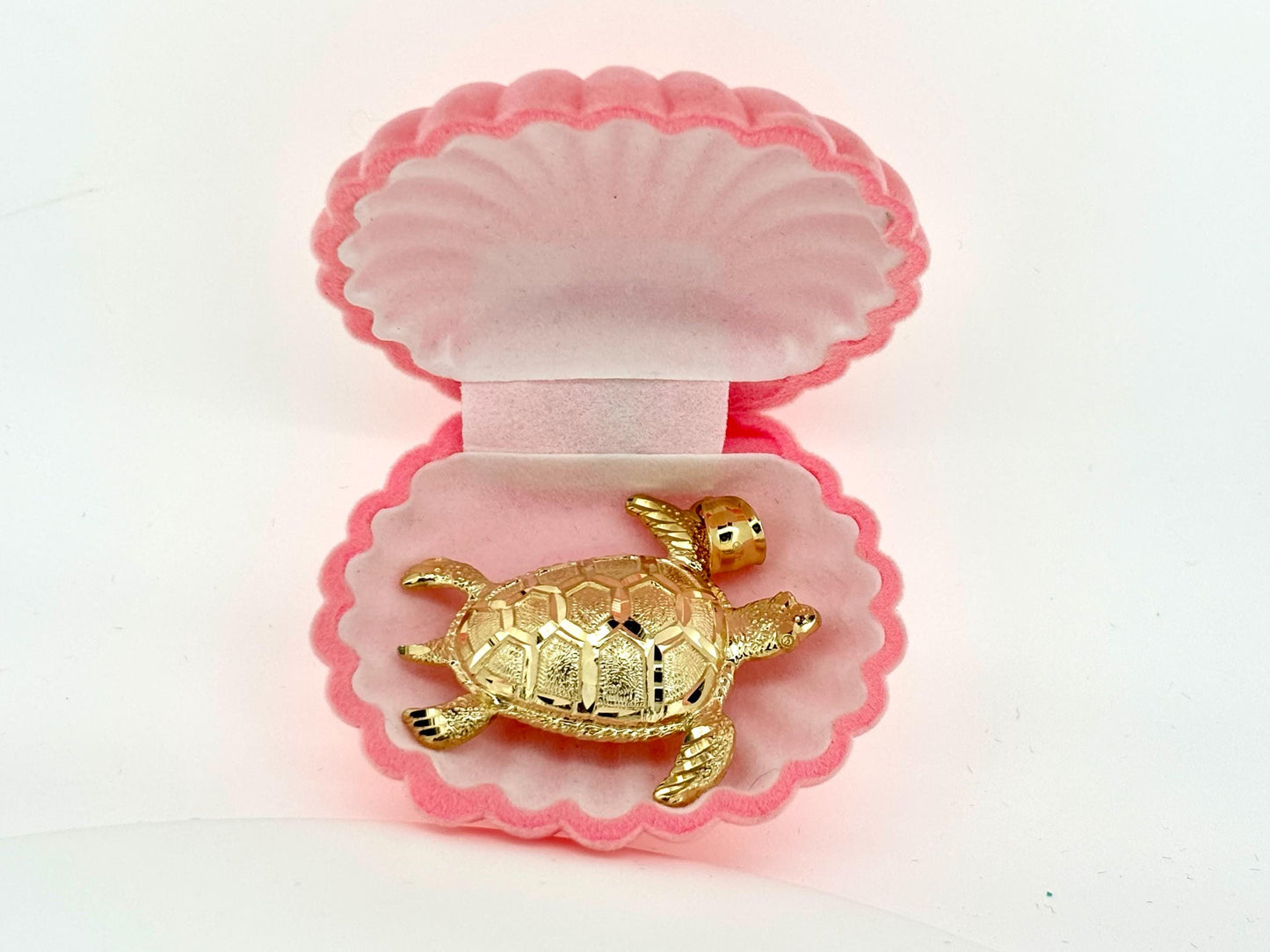 14K Solid Gold Turtle Pendant Hawaiian Turtle Honu Pendant Birthday Gift for Her Gift for Wife Gift for Girlfriend Tropical Beach Jewelry