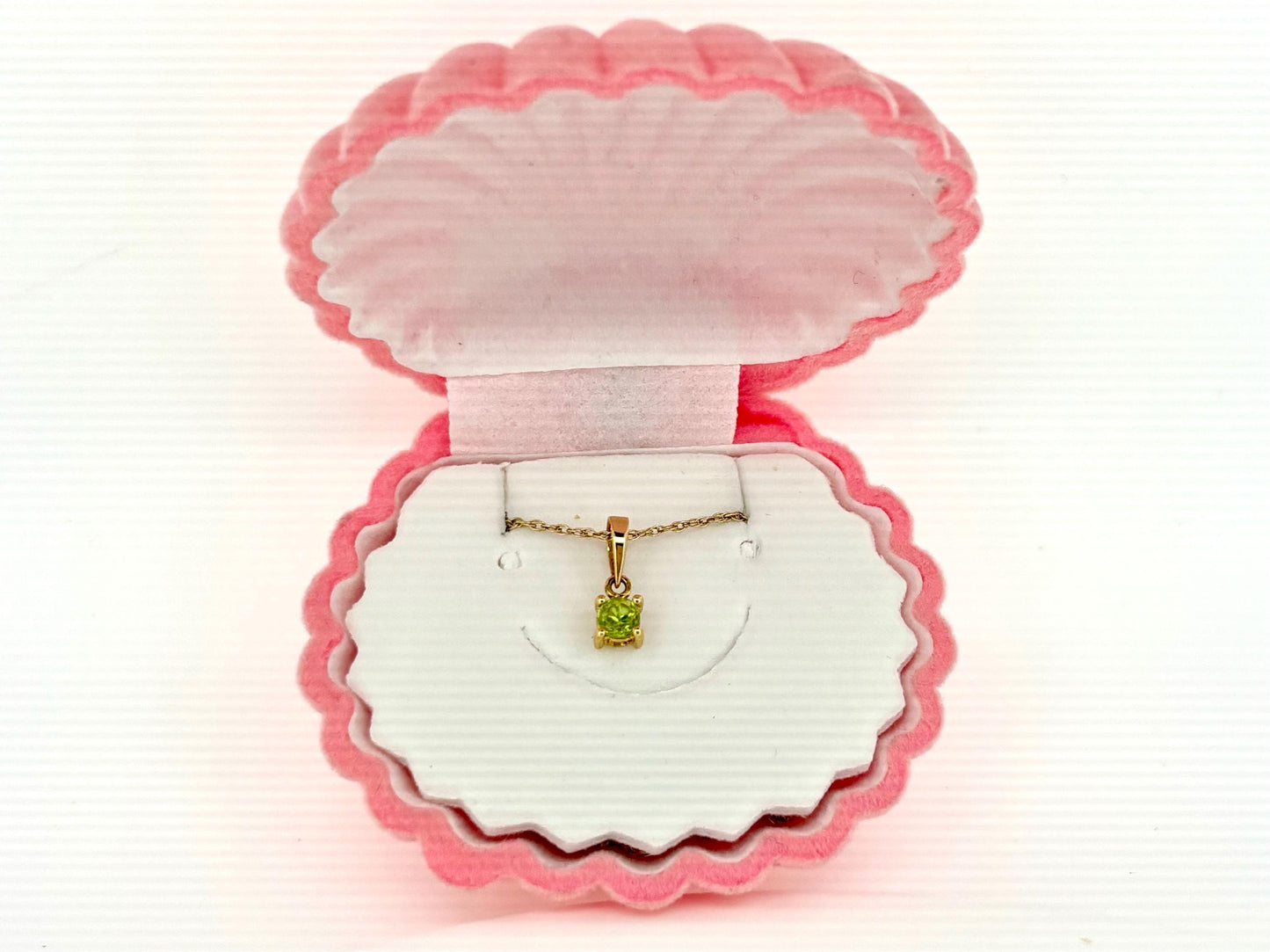 14K Solid Gold Necklace Peridot Pendant Hawaiian Diamond Peles Tears - Birthday Gift for Her Gift For Mom Green Necklace Peridot Necklace