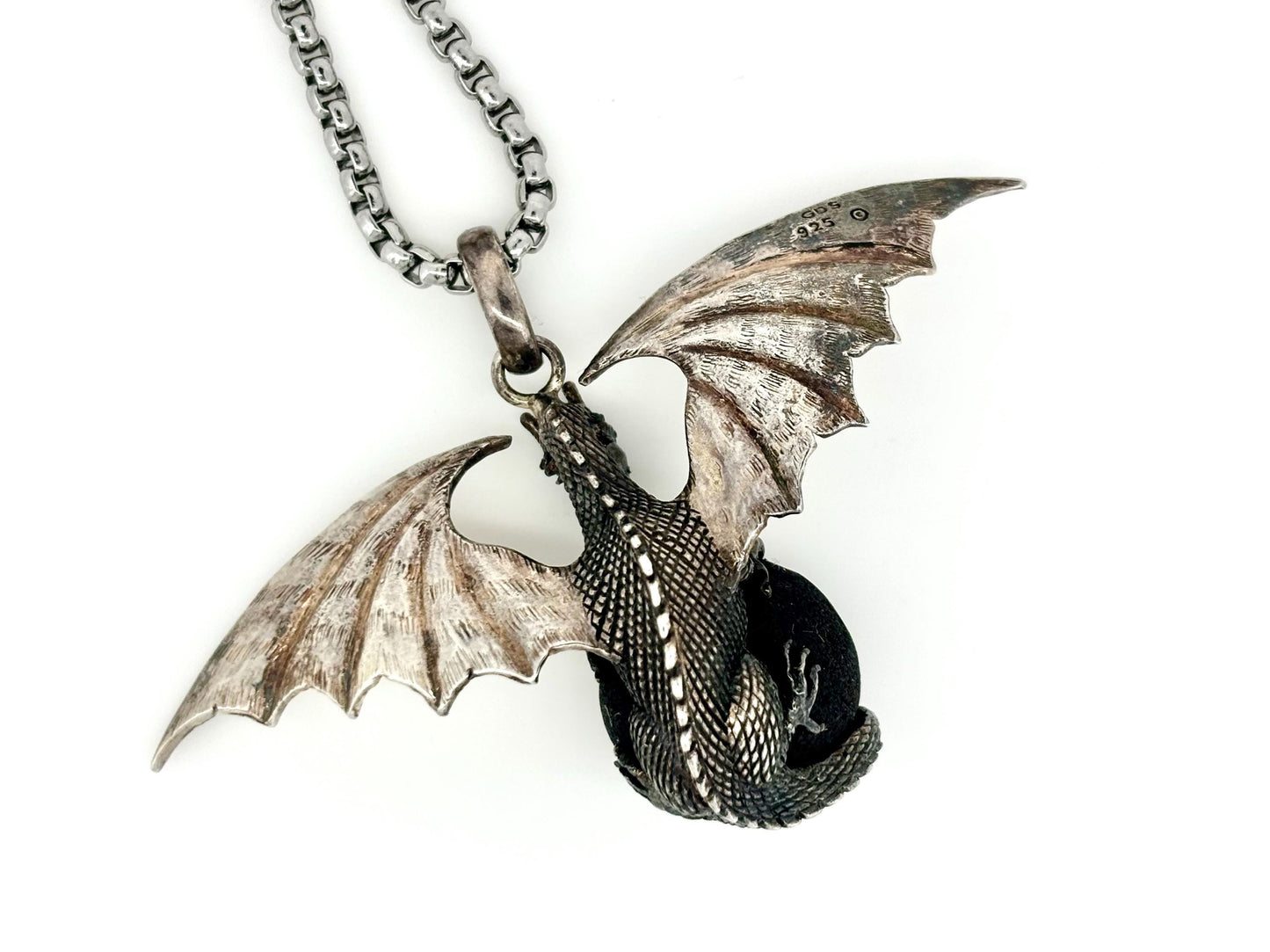 Dragon Necklace Dragon Pendant Halloween Necklace Costume Jewelry Lava Stone Pendant Witch Jewelry Witch Pendant Spooky Season Accessories