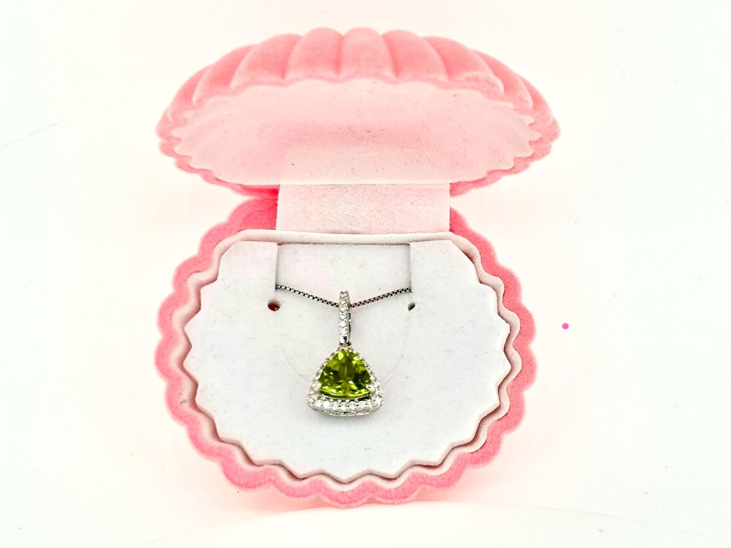 14K Solid Gold Pendant Peridot Pendant Hawaiian Diamond Pendant Peles Tears Birthday Gift for Her Gold Necklace Peridot Necklace