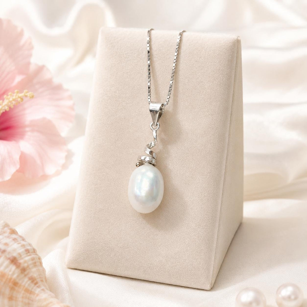 Lapis Lazuli Pearl Necklace, Drop Pearl, Stainless Steel, 18 Inch, hawaii, gift for her, birthday gift – handmade Hawaiian jewelry, Island Goddess Jewelry