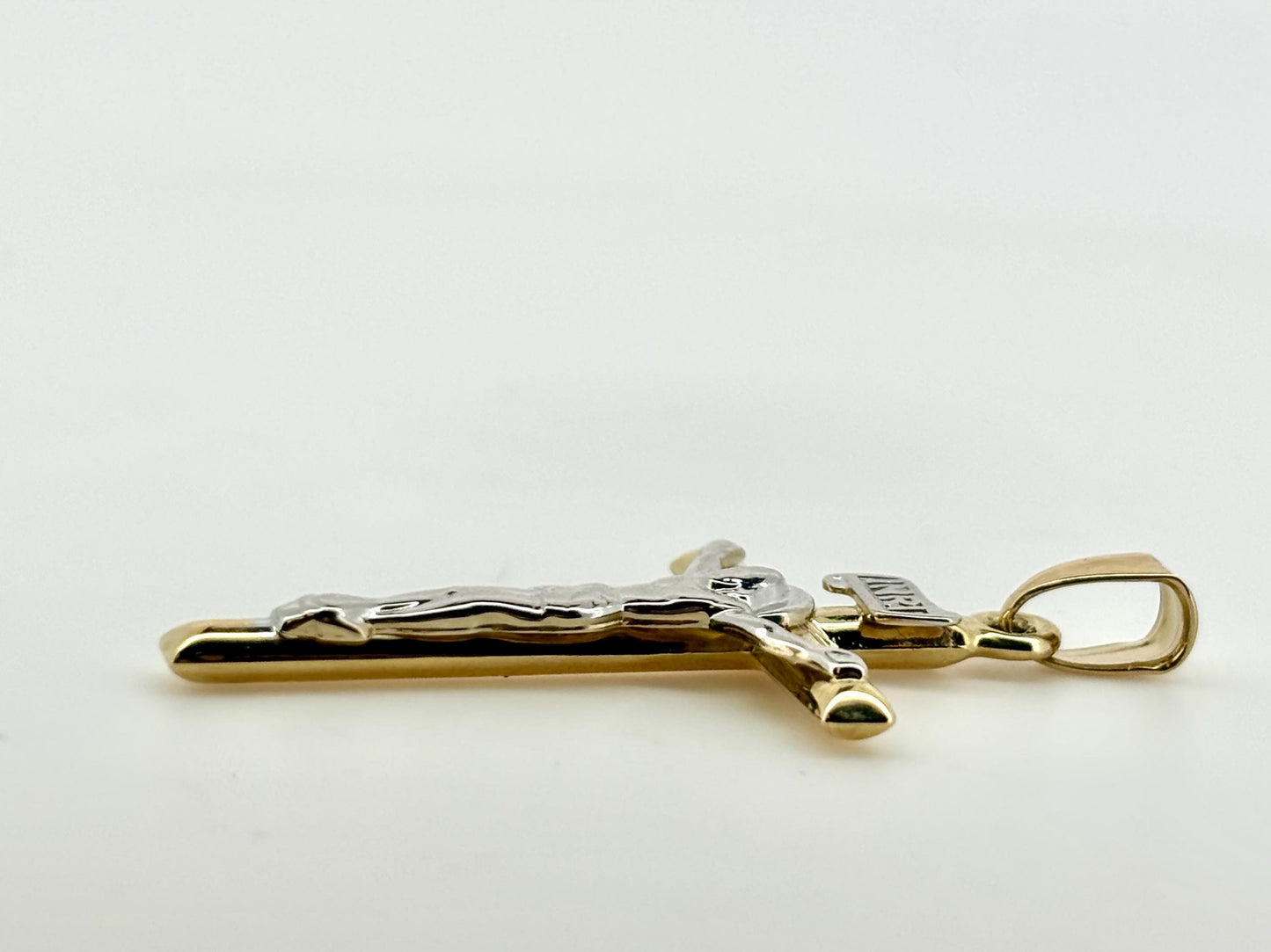 14K Solid Yellow Gold Cross Necklace Jesus Christ Pendant Giant Elegant Christian Gift for her Chritian Gift for Wife Christmas Gift