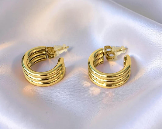 Gold Hoop Earrings – Dainty 14K Gold Plated Hoops With Sparkling Cubic Zirconia
